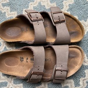 Birkenstocks Arizona brown mocha rose gold size 34